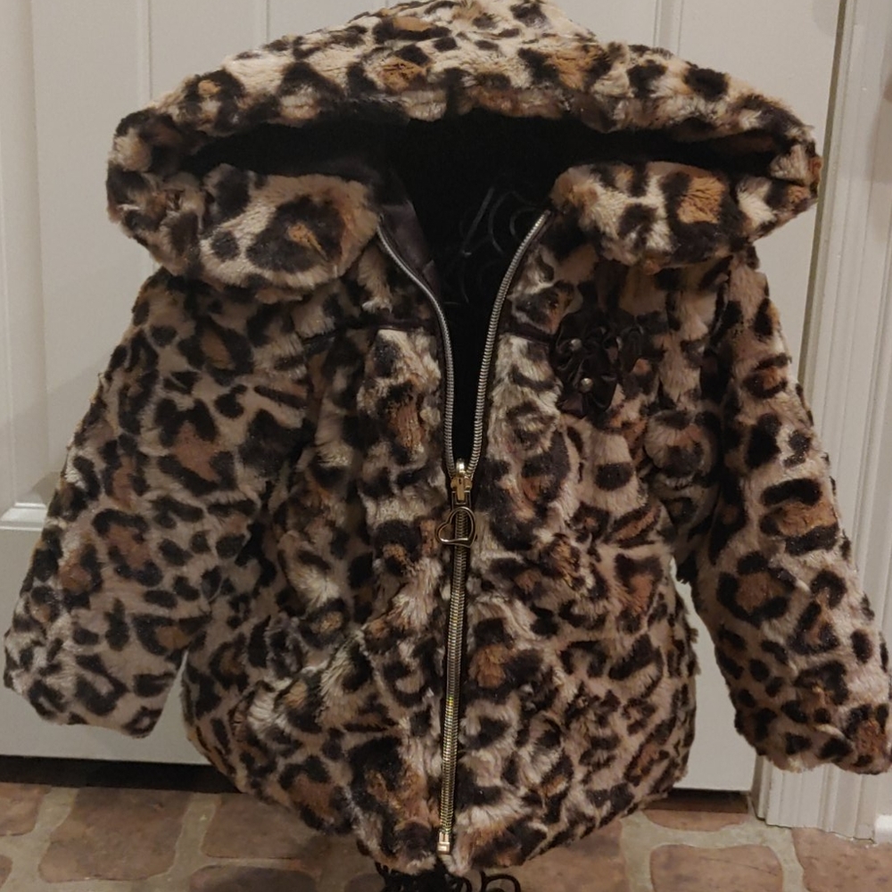 Furry leopard jacket